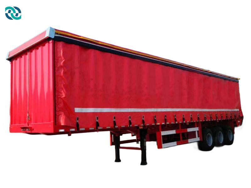 3 Axles 60T Side Curtain Guardrail Semi Trailer