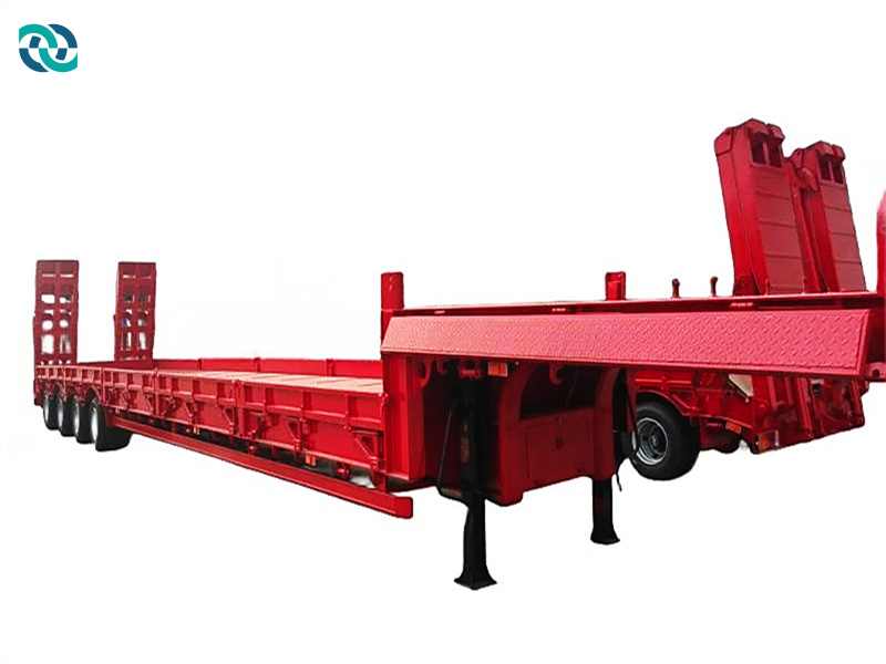 4 Axle 80 Air Suspension Lifable Low Bed Semi Trailer