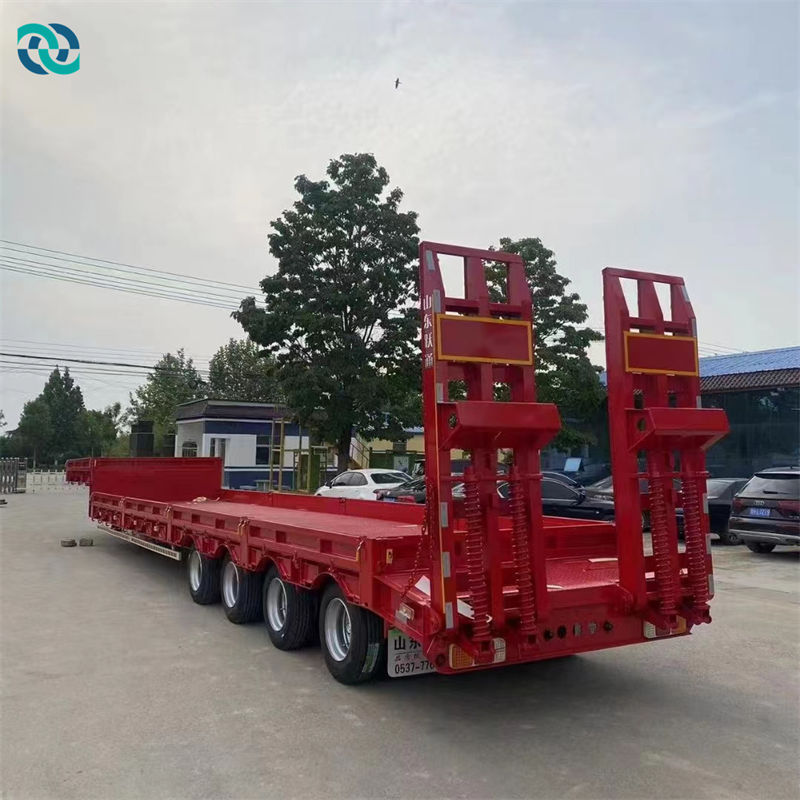 4 Axle 80 Air Suspension Lifable Low Bed Semi Trailer