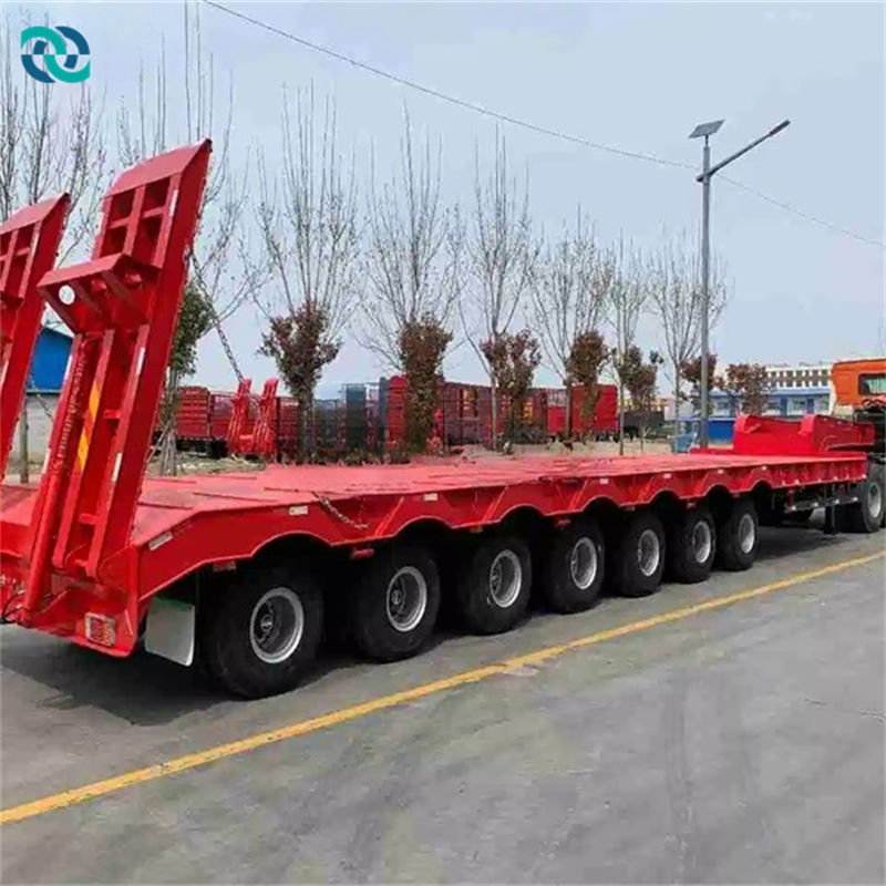 7 Axles Swan Neck Low Flat Semi Trailer