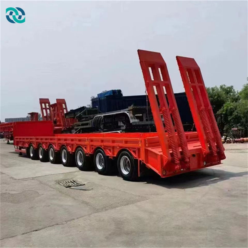 7 Axles Swan Neck Low Flat Semi Trailer