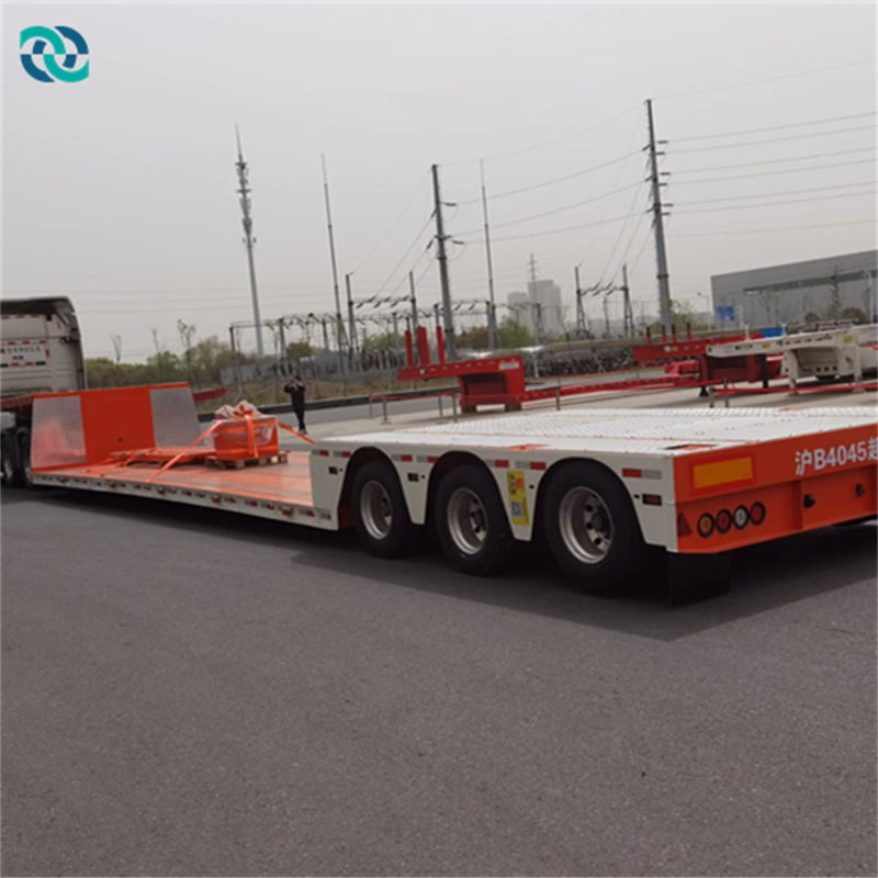 Hệ thống treo khí nén 3 trục Cao thấp Flatbed Semi Trailer