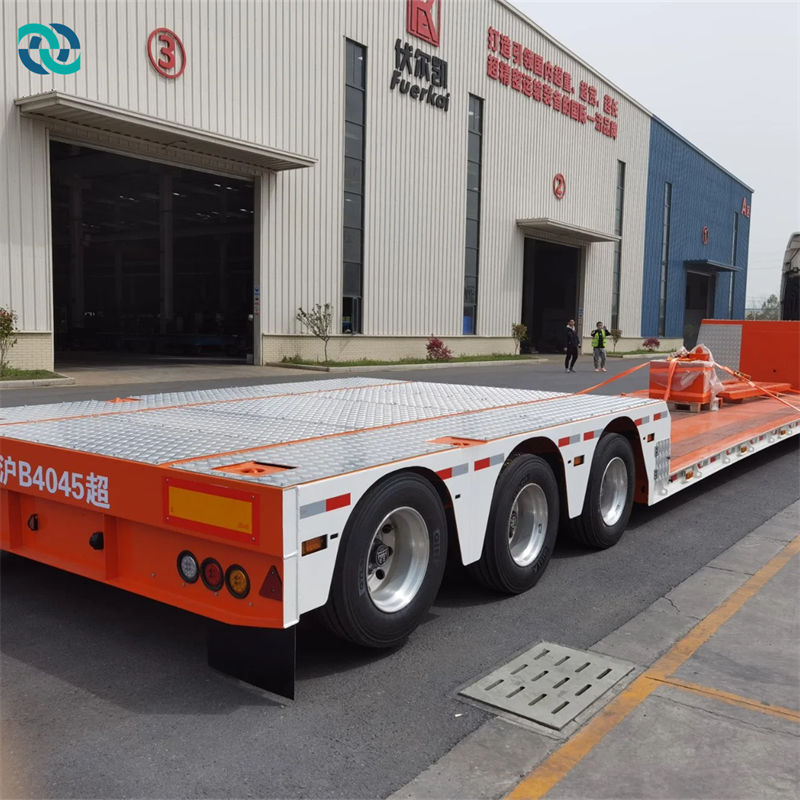 Hệ thống treo khí nén 3 trục Cao thấp Flatbed Semi Trailer