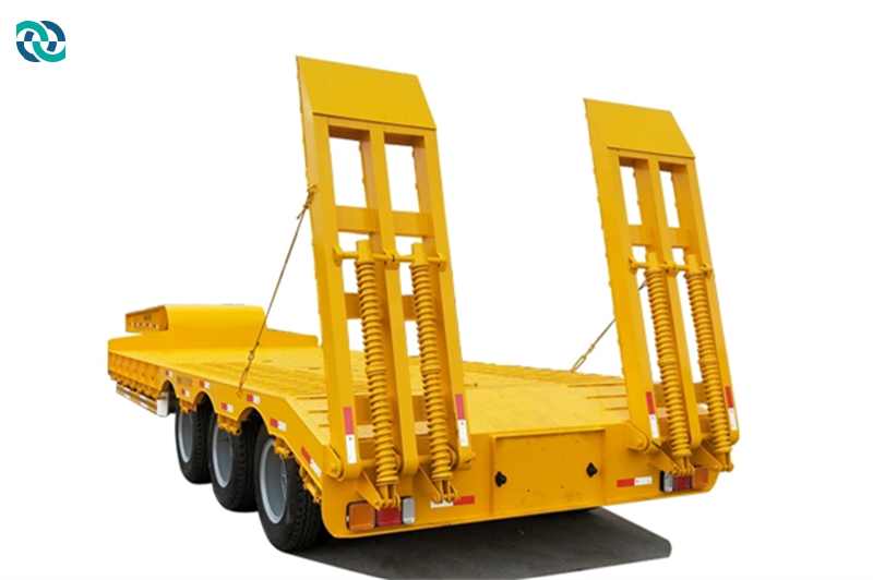 3 Axles Transport Low Flat Bed Semi Trailer