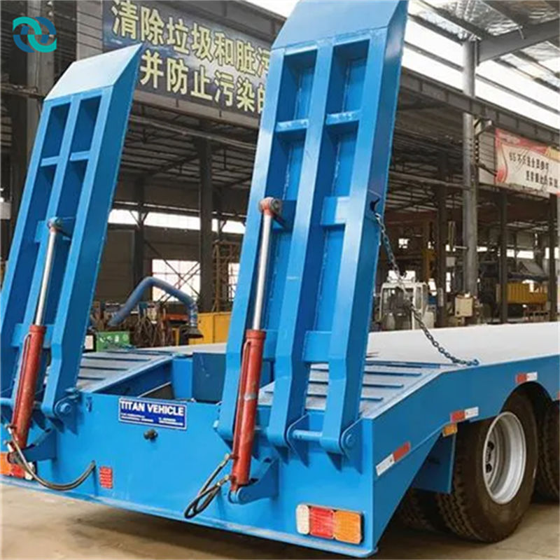 3 Axle 50T Hydraulic Ladder Climbing Low Chassis Semi Trailer