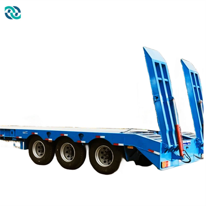 3 Axle 50T Hydraulic Ladder Climbing Low Chassis Semi Trailer