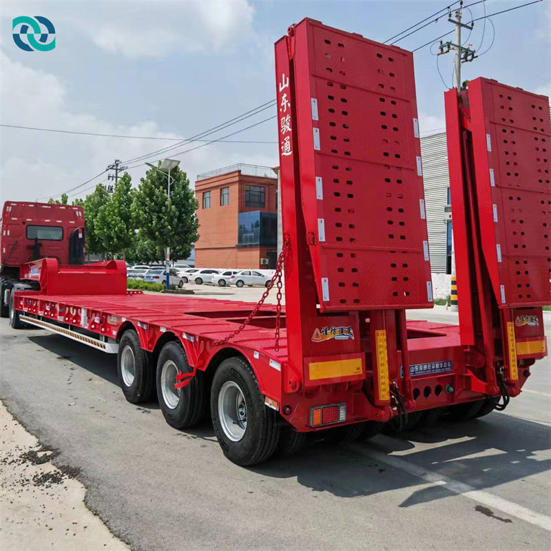 3 Lane 6 Axle 60T Hydraulic Crawler Low Bed Trailer