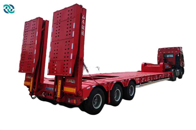 3 Lane 6 Axle 60T Hydraulic Crawler Low Bed Trailer