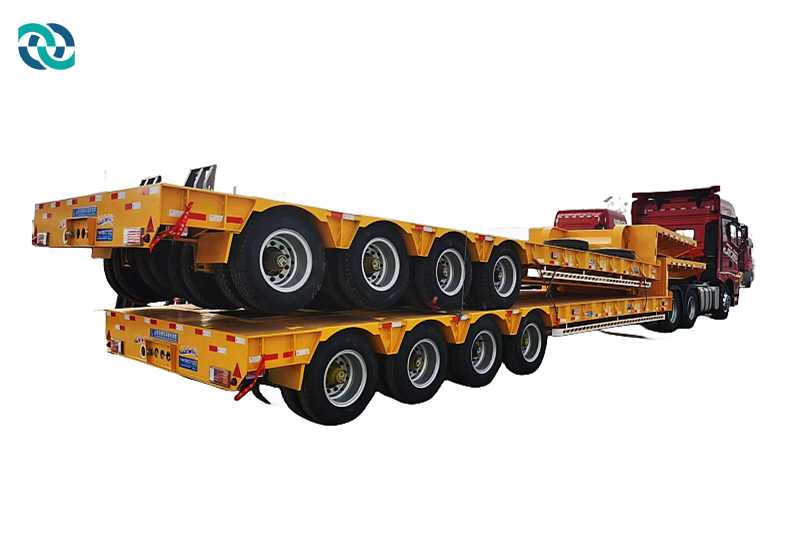 4 Lines 8 Axles 80T Low Plate Axle Line Semi Trailer