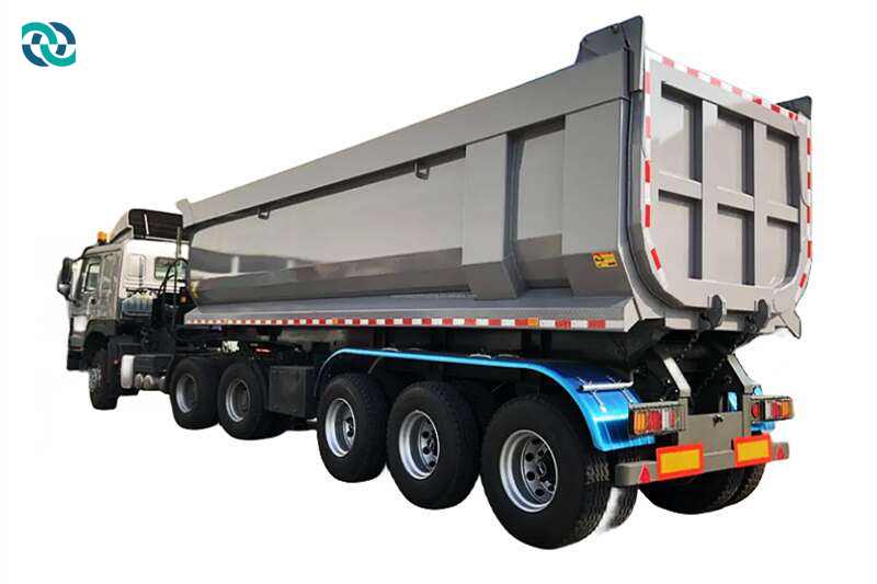 Trailer Semi Pembuangan Silinder Hidraulik 3 Gandar