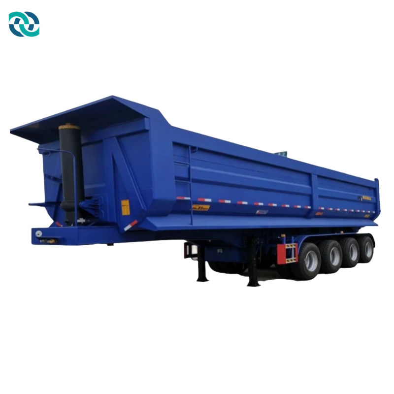 3 Axle Hydraulic dum Semi Traile With Electric Tarpaulin