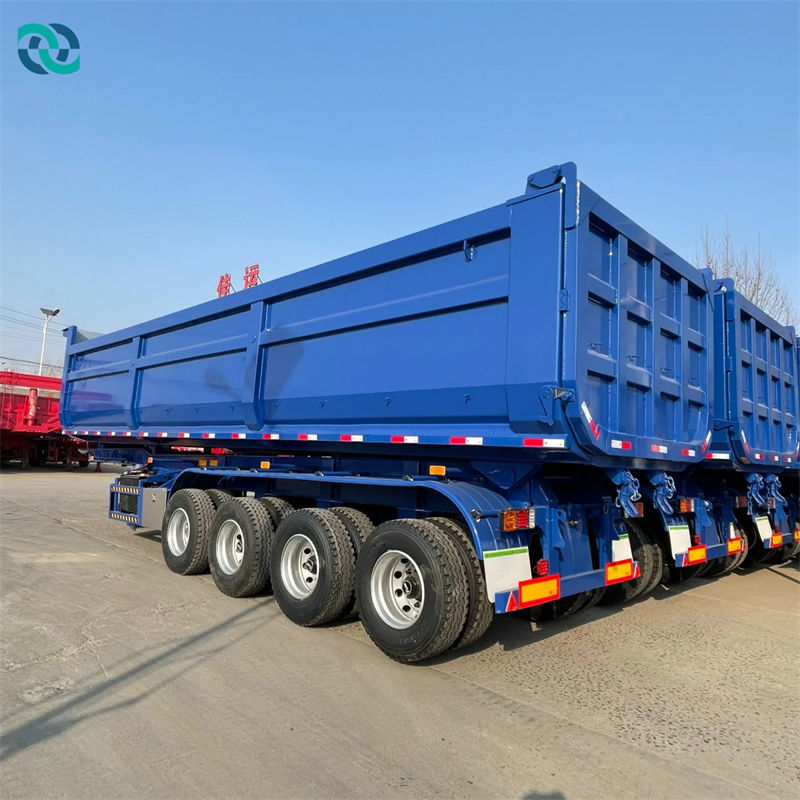 3 Axle Hydraulic dum Semi Traile With Electric Tarpaulin