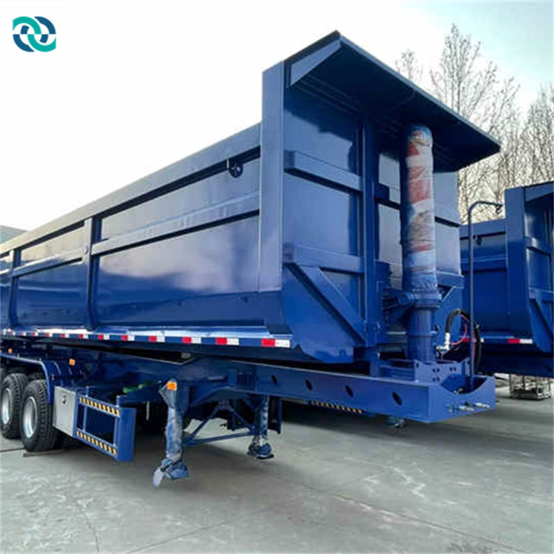 3 Axle Hydraulic dum Semi Traile With Electric Tarpaulin