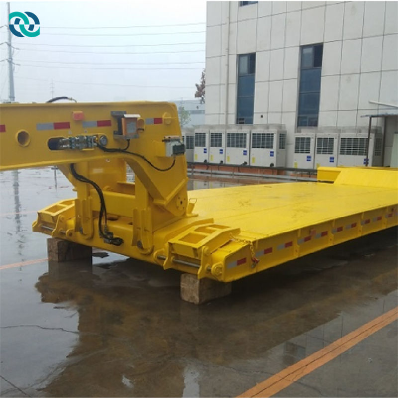 Detachable hydraulic low flat semi trailer