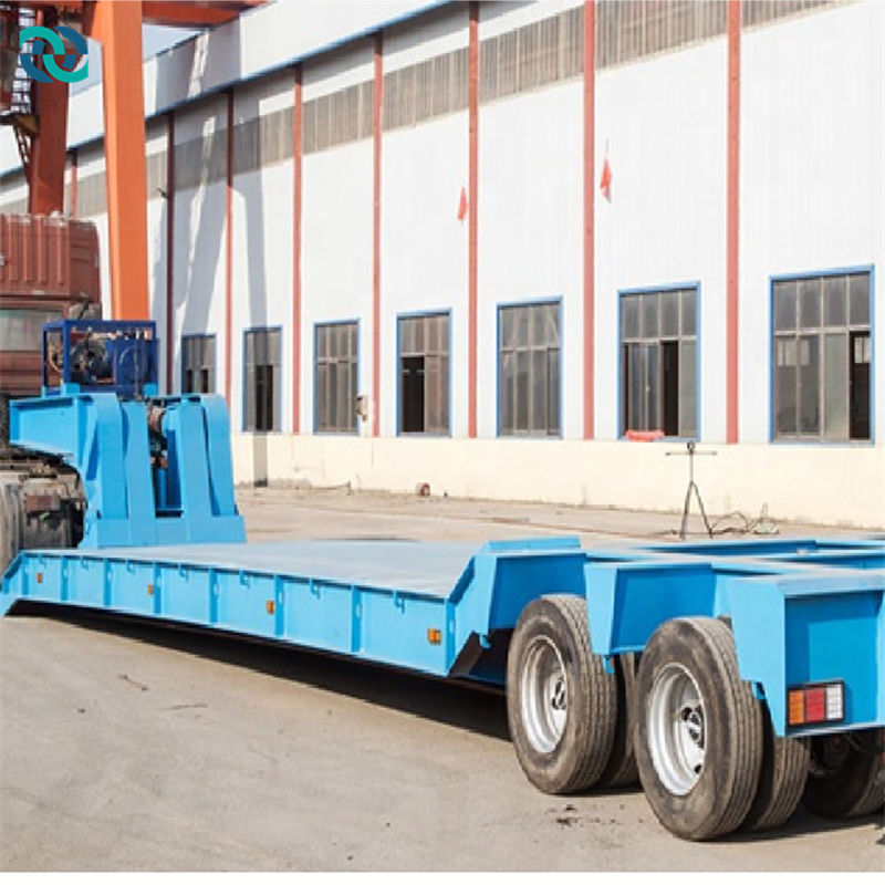 Detachable hydraulic low flat semi trailer