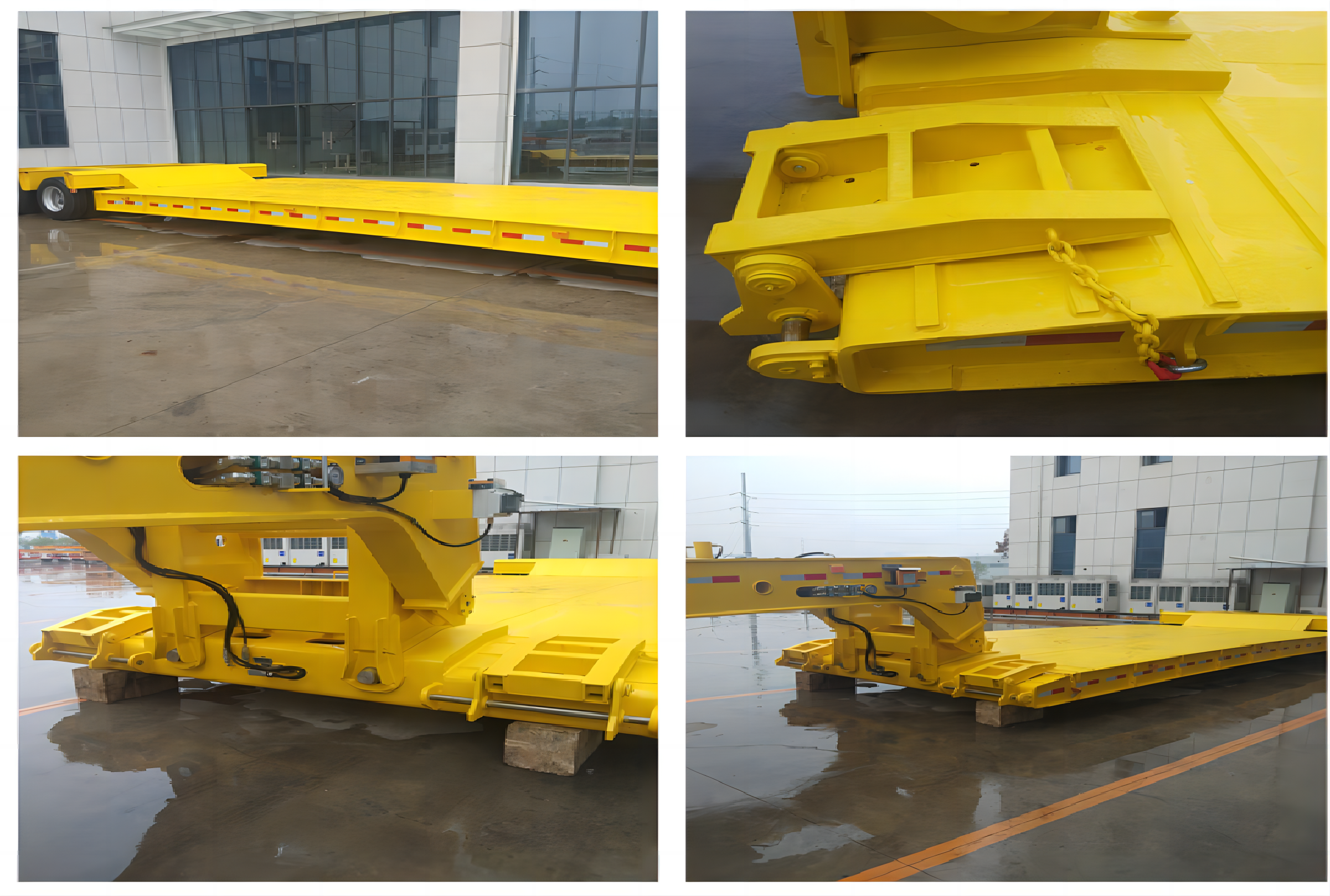 Hydraulic low flat semi trailer