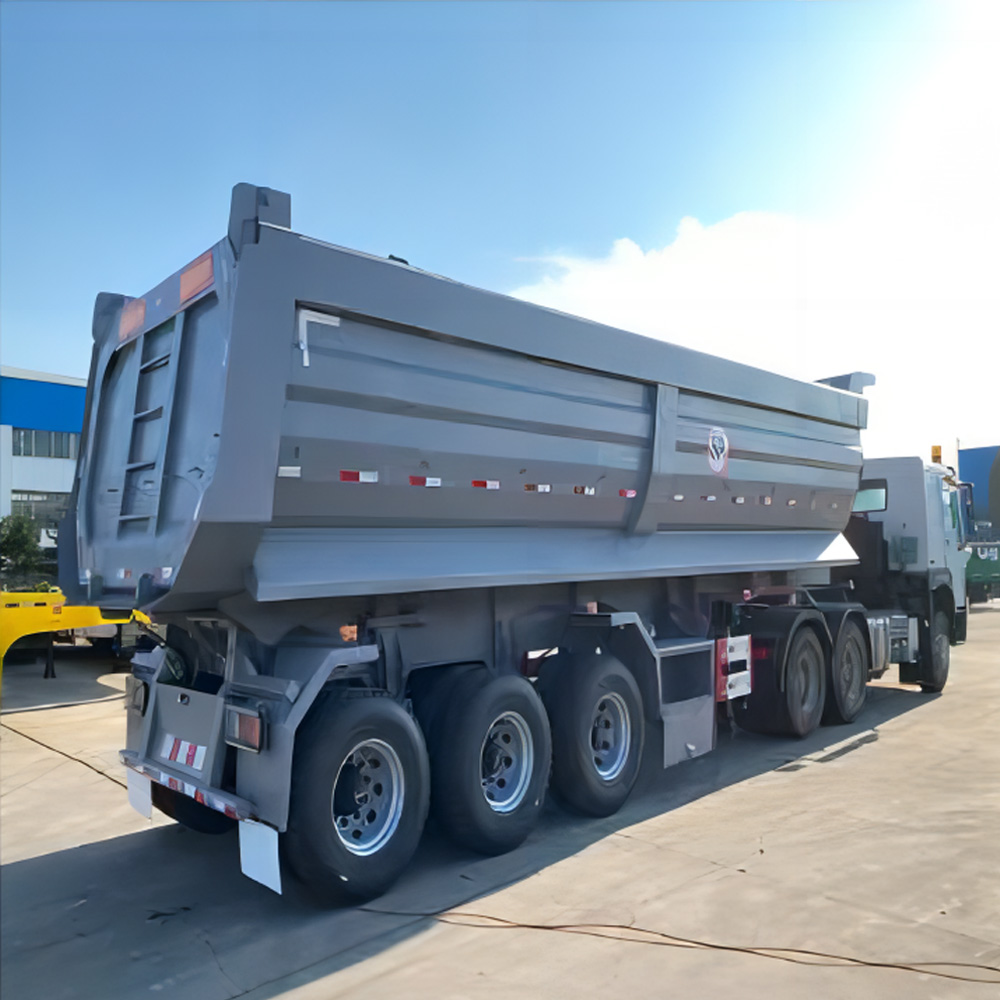 Side dump semi trailer