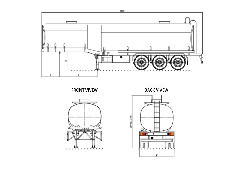 Chemical tank semi trailer