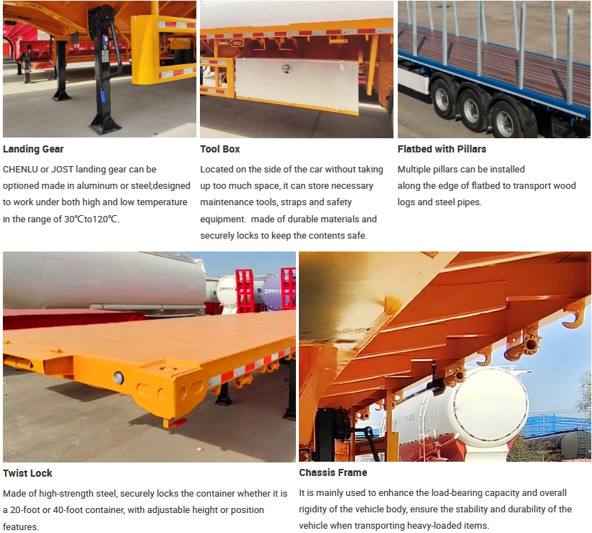 3 axles platform semitrailer