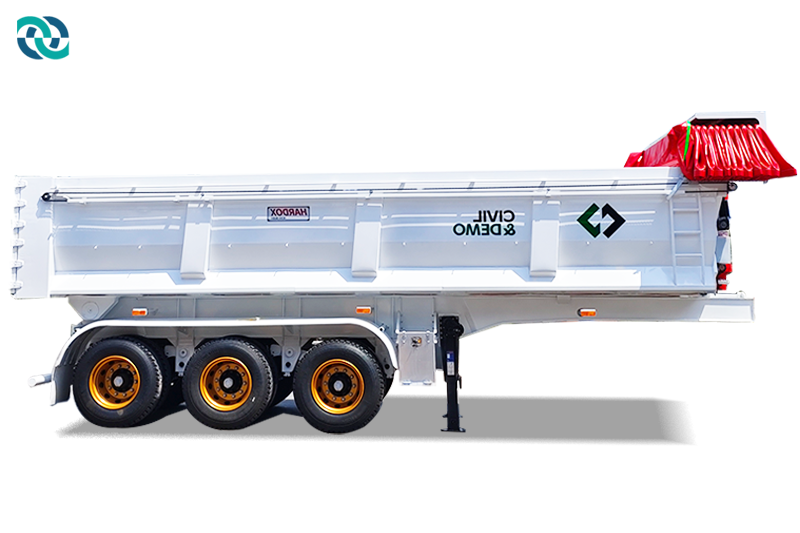 3 Axle Hydraulic dum Semi Traile With Electric Tarpaulin