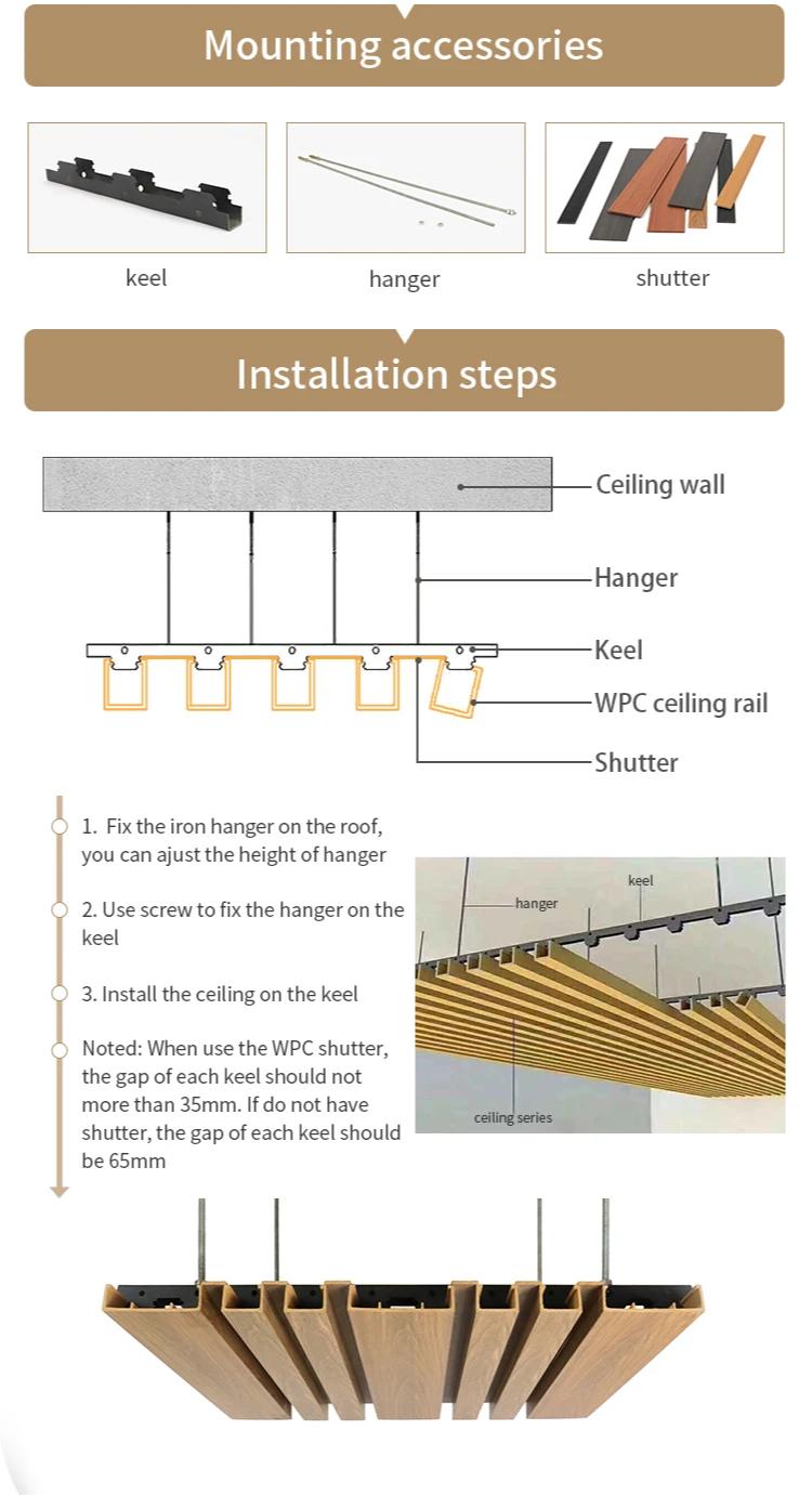 Wooden Grain Pvc Wpc ceiling