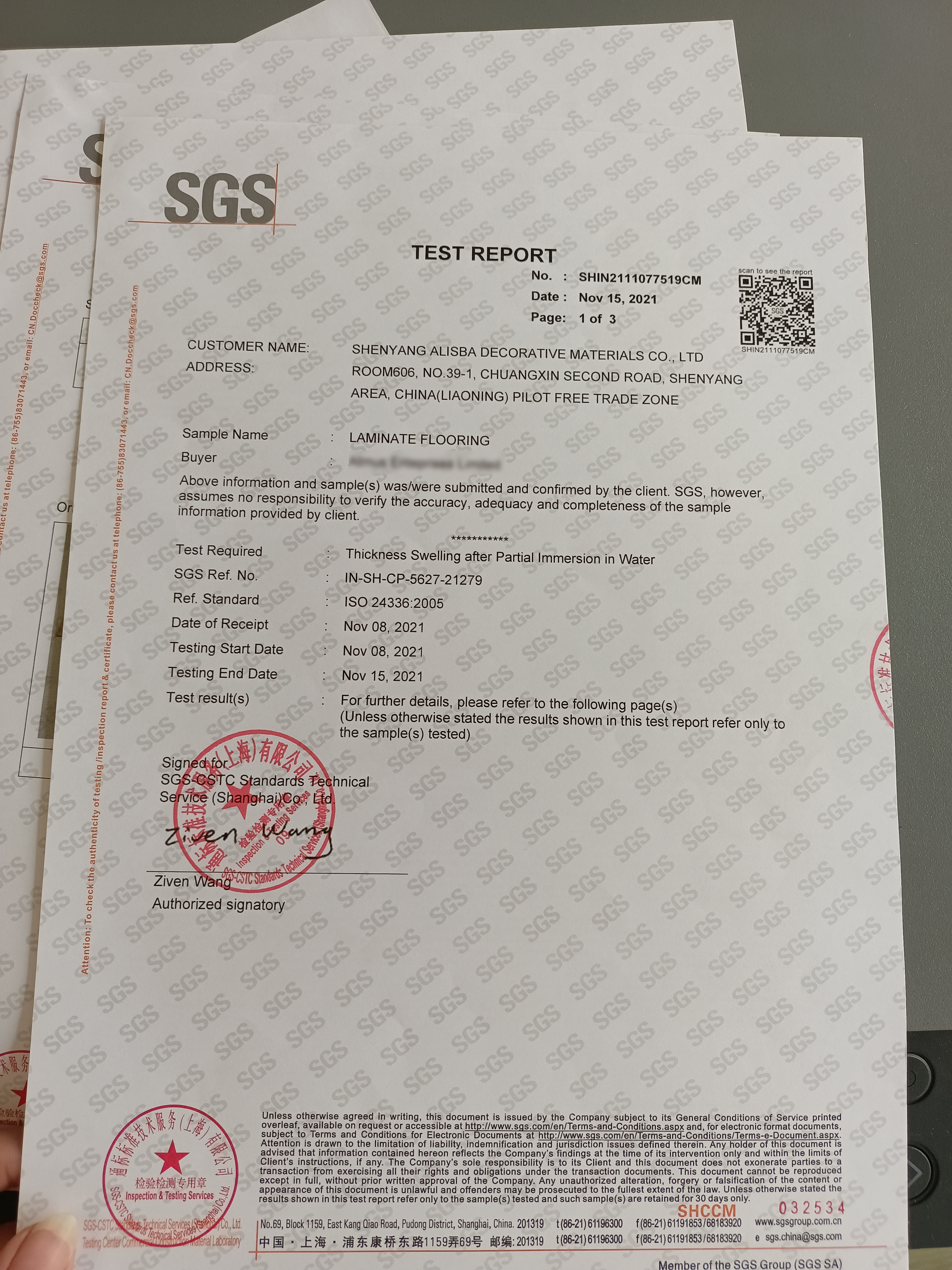 Certificat SGS