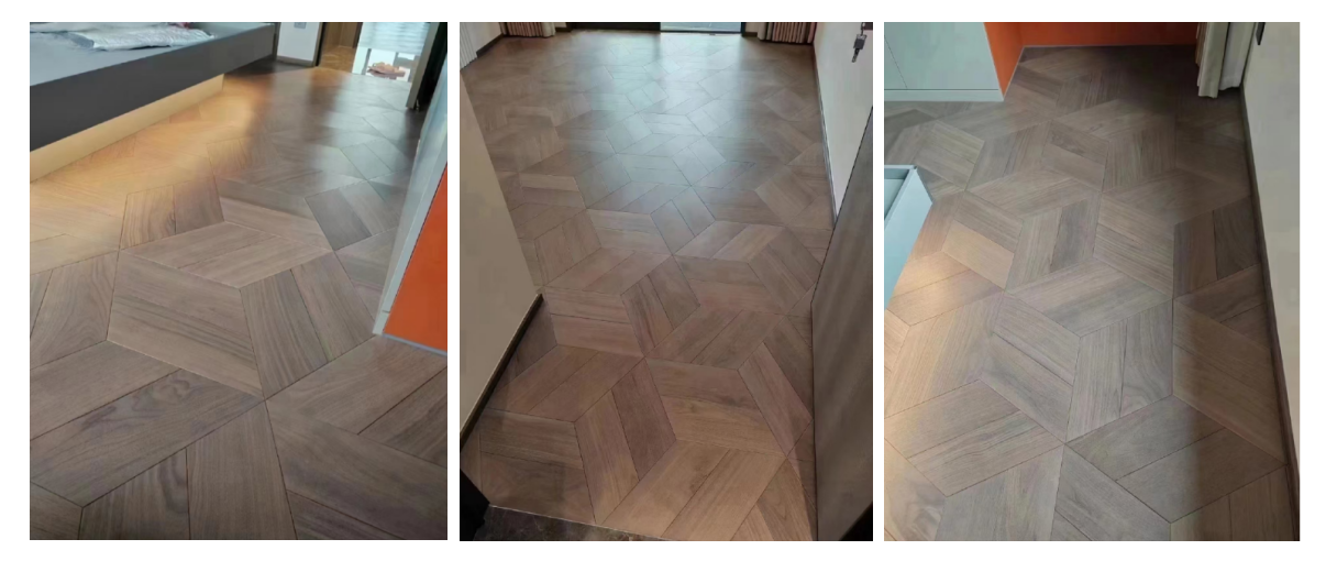 Hexagonal fishbone flooring