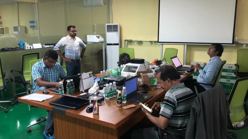 Product meeting discussion with clients