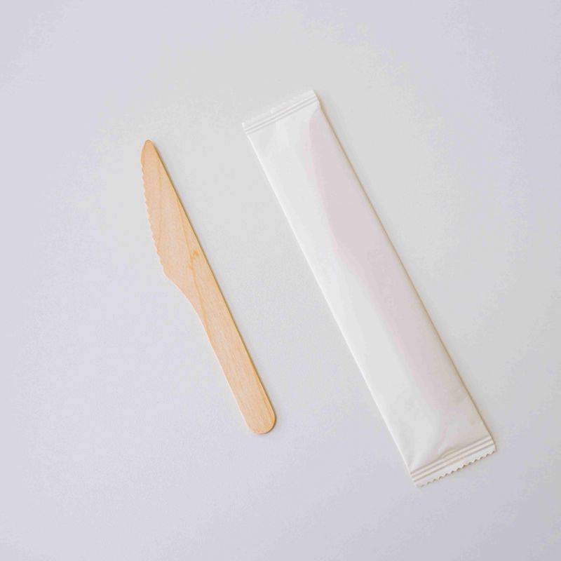 Individually packaged environmentally friendly birch knife