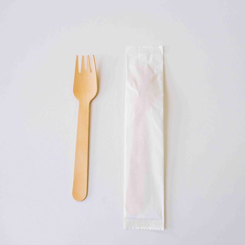 Environmentally Friendly Individually Packaged Birch Dinner Fork