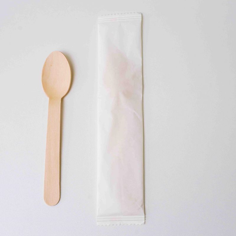 Biodegradable Wooden Spoon Individually Wrapped