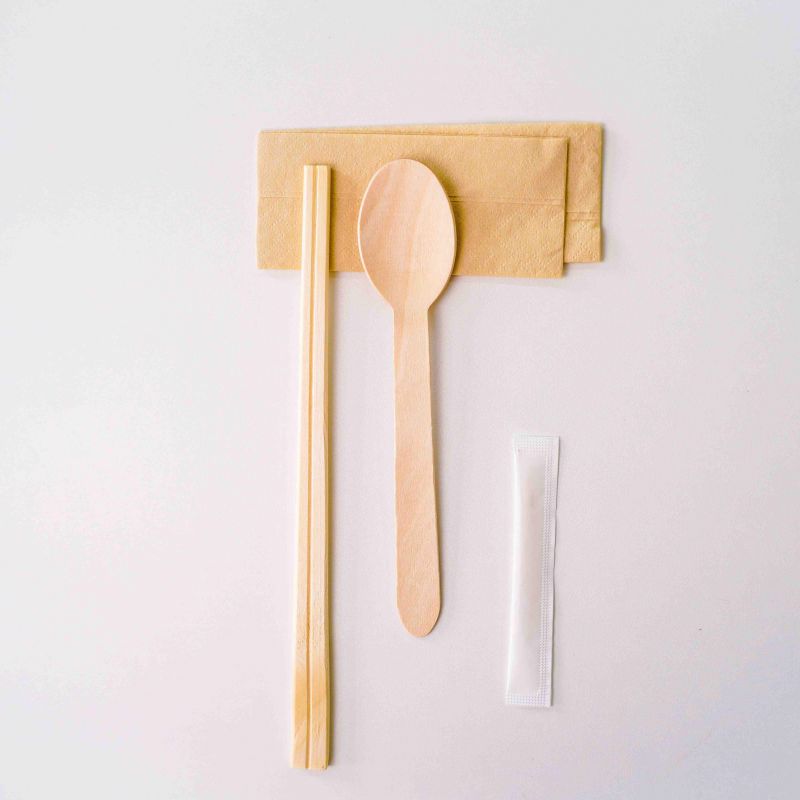 Eco-Friendly Disposable Wooden Cutlery Kit