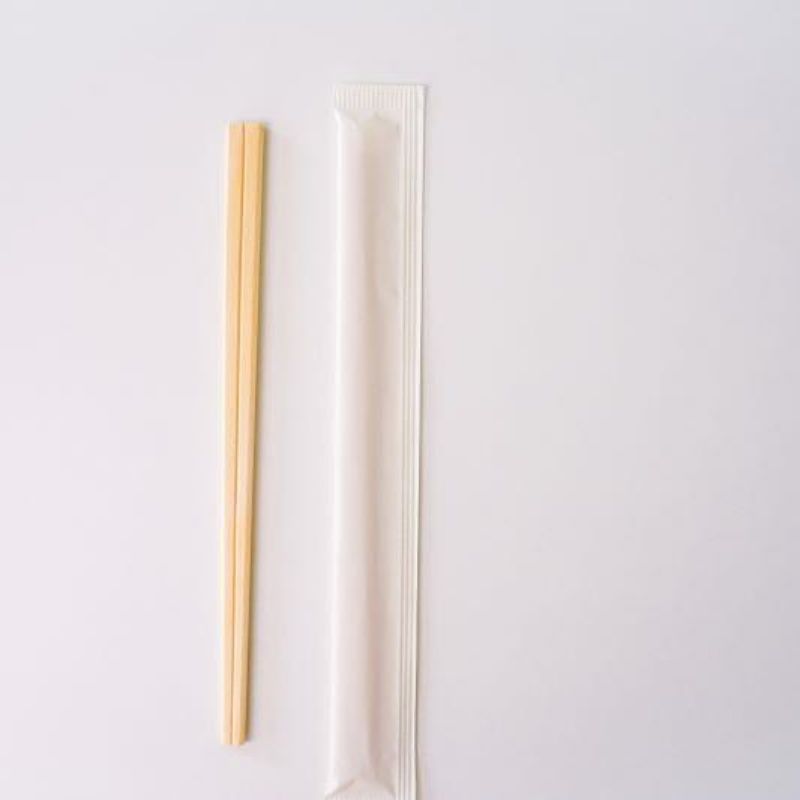 Disposable biodegradable wooden chopsticks in bags