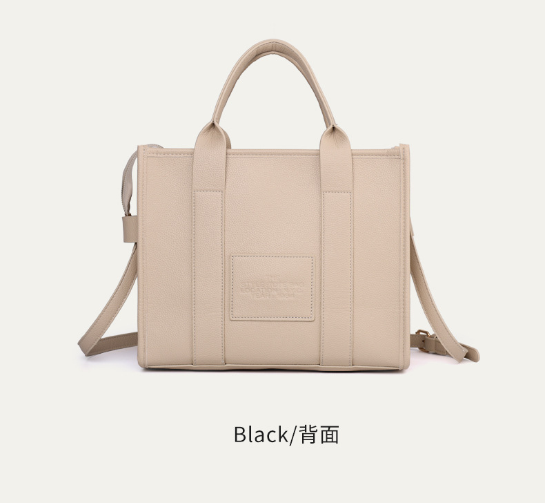 Cross-border foreign trade women's bag drop shipping new solid color PU letter tote bag simple casual large capacity handbag