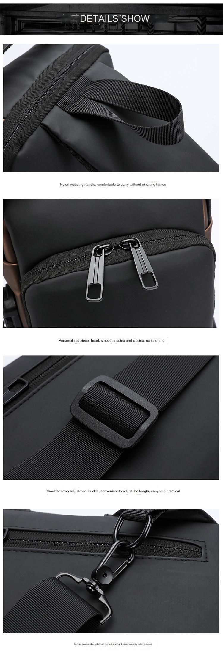 Manufacturers New Design With Anti-thief Code Lock And USB Chest Bag Customized Waterproof Nylon Single Shoulder Bag