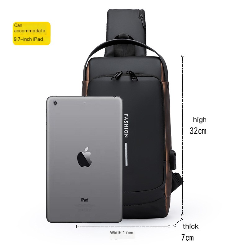 Manufacturers New Design With Anti-thief Code Lock And USB Chest Bag Customized Waterproof Nylon Single Shoulder Bag