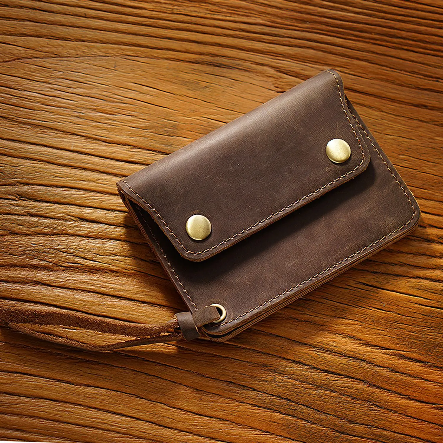 Handmade Vintage Style Genuine Leather card holder Customizable Color slim wallet card holder