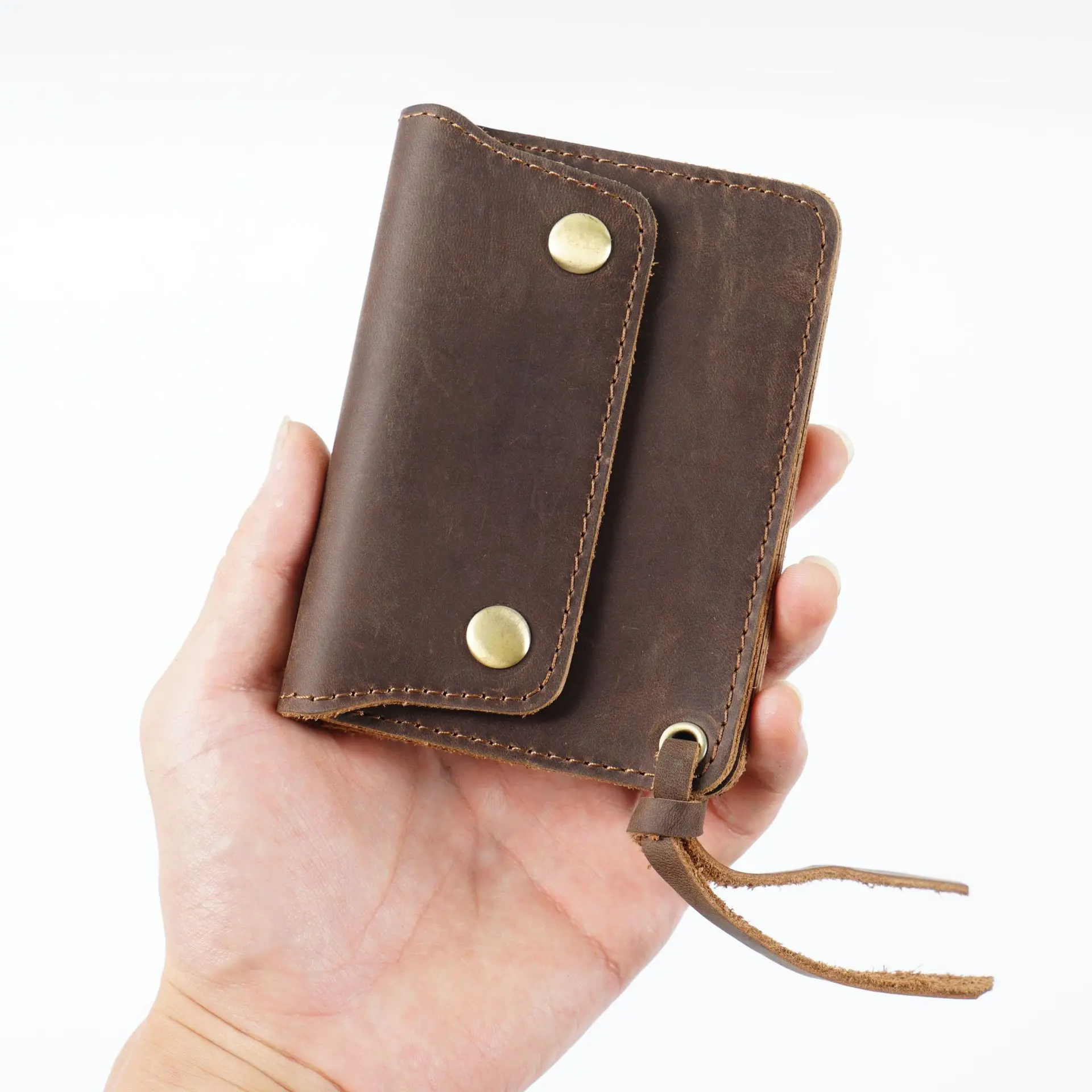 Handmade Vintage Style Genuine Leather card holder Customizable Color slim wallet card holder