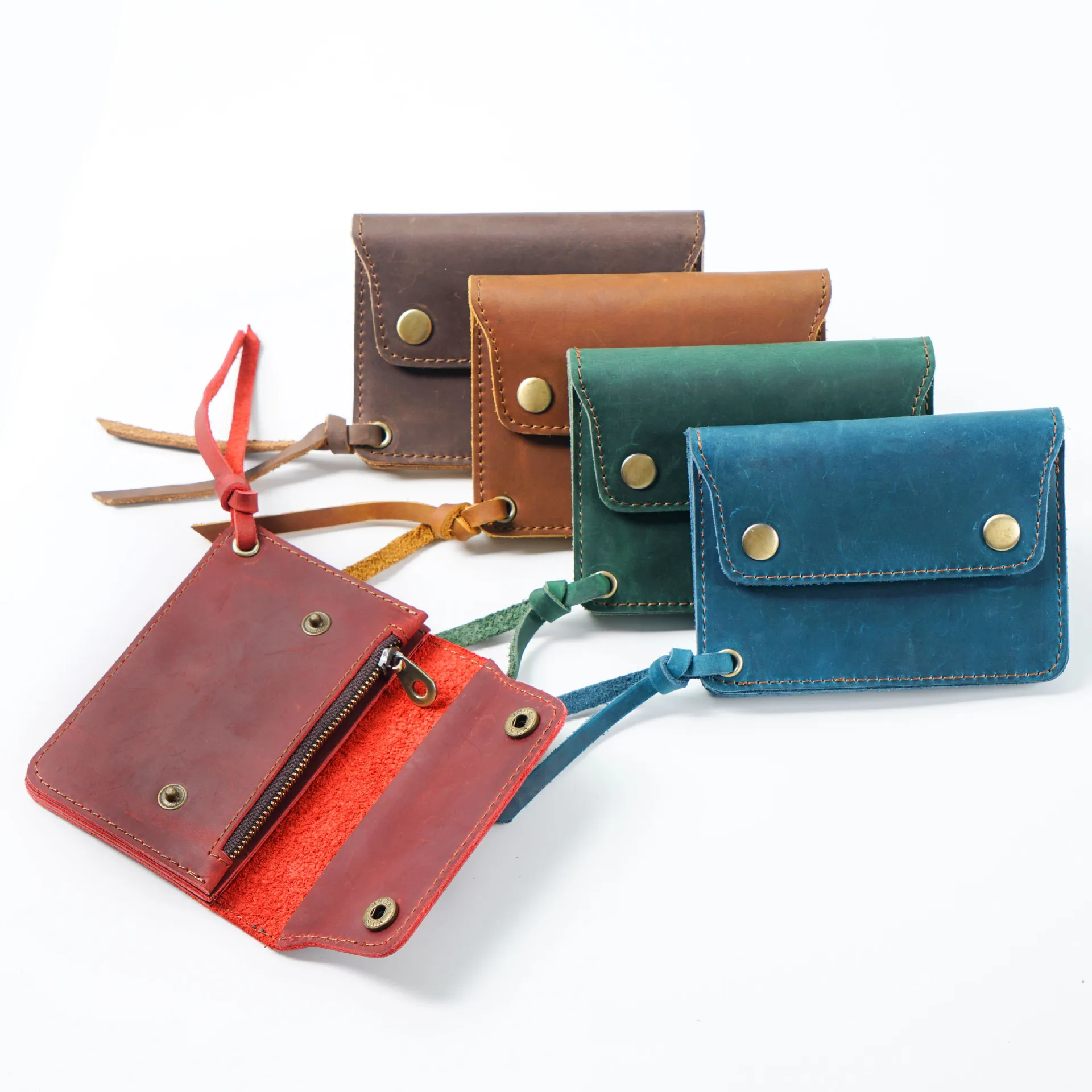 Handmade Vintage Style Genuine Leather card holder Customizable Color slim wallet card holder