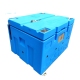 Contenedor de bolsas de hielo seco azul con ruedas para almacenamiento