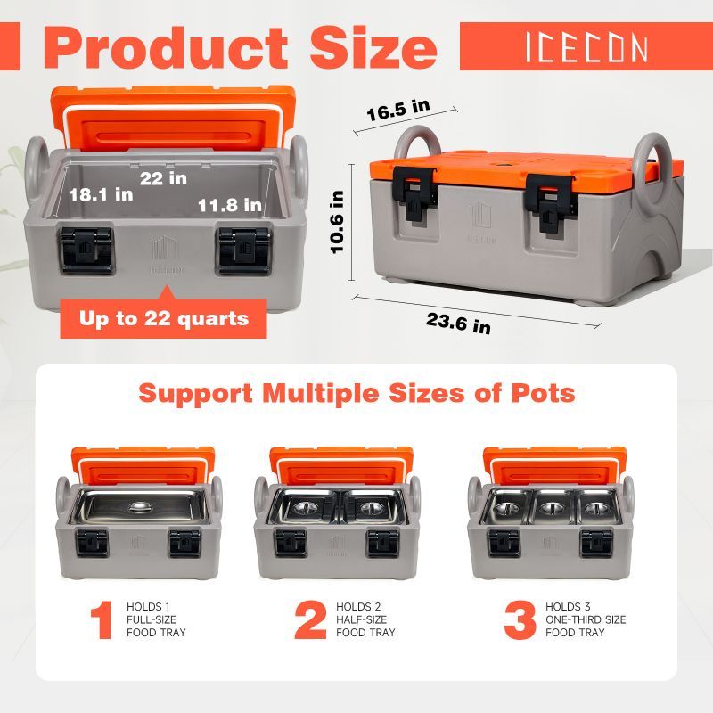 Recipientes isolados para transporte de alimentos para catering