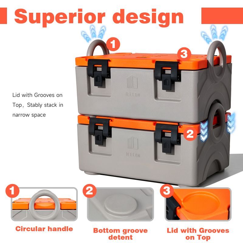 Recipientes isolados para transporte de alimentos para catering