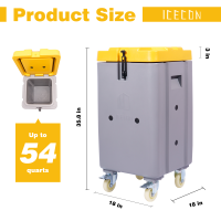 Caixas de armazenamento de gelo seco em refrigerador de plástico