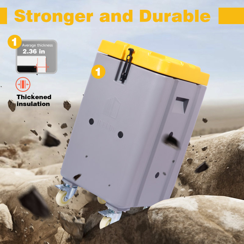 Caixas de armazenamento de gelo seco em refrigerador de plástico