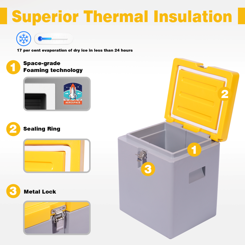 Recipiente de gelo seco para refrigerador