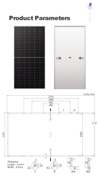 Bifaziales 570-W-Modul mit Doppelglas-Solar-PV-Panel