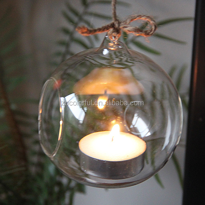 Hanging Glass Candle Tea Light Tealight Votive Holders