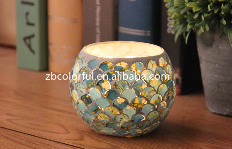 mosaic glass candle holder