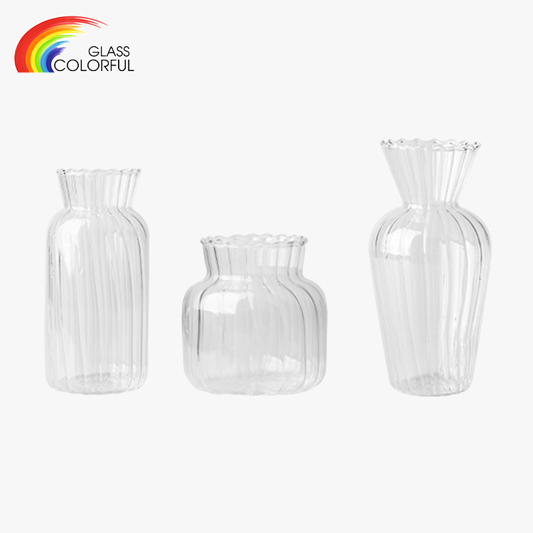 Decoration Small Bud Mini Clear Glass Flower Vases Bulk