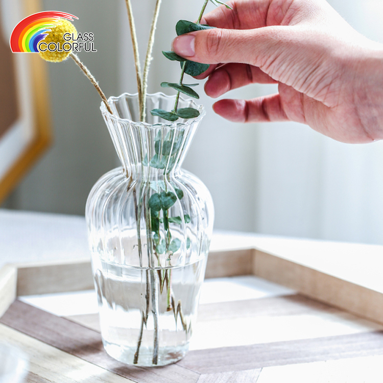 Decoration Small Bud Mini Clear Glass Flower Vases Bulk